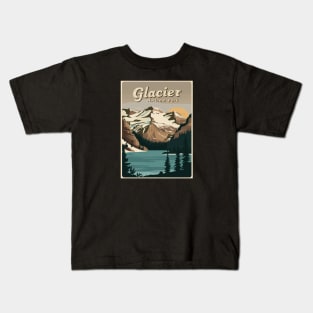 Vintage Poster - Glacier National Park Kids T-Shirt